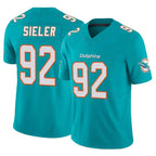 M.Dolphins #92 Zach Sieler Player Aqua Limited Vapor F.U.S.E. Home Game Gdoa Stitched Jerseys