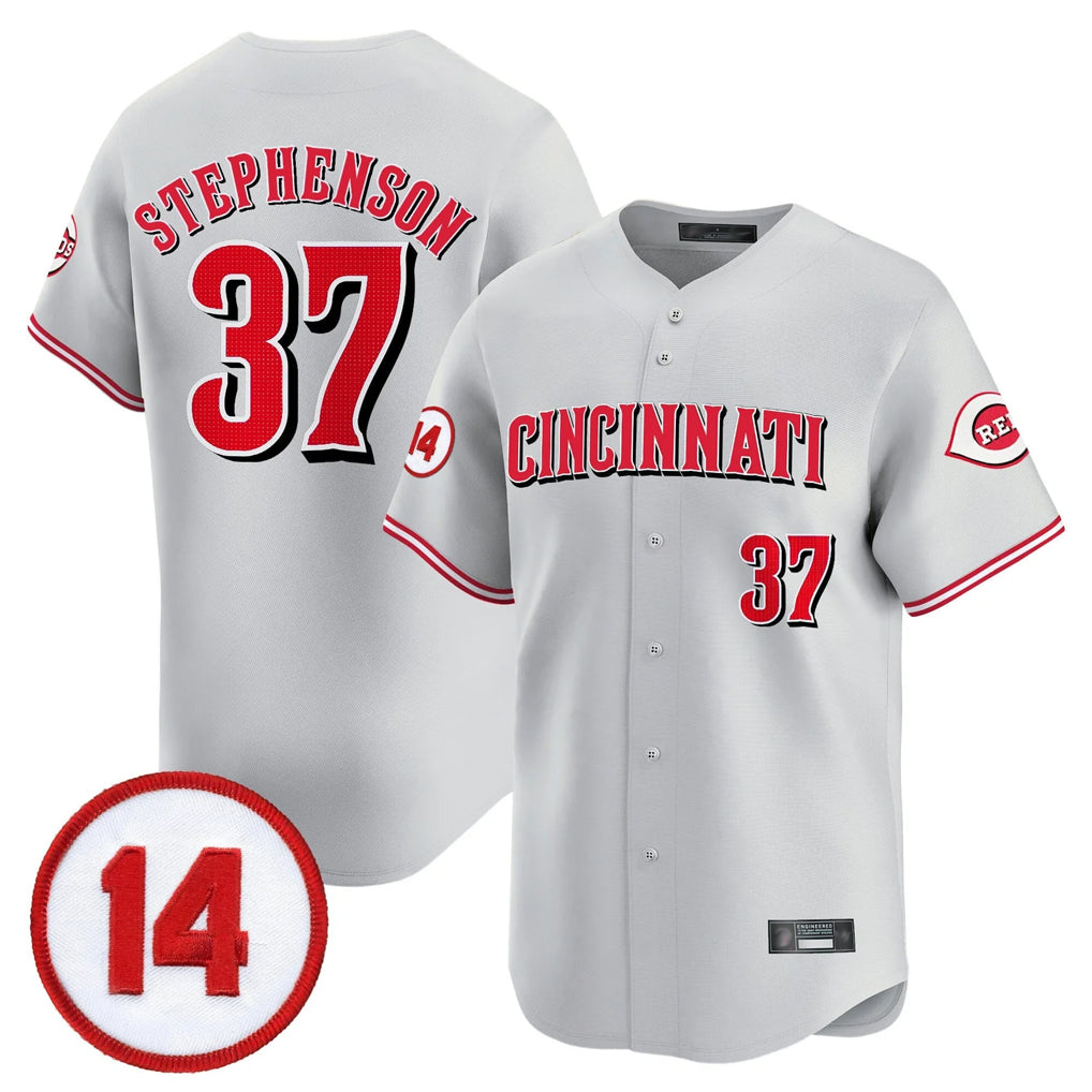 C.Reds #37 Tyler Stephenson Player Gray Vapor Premier Limited Home Gdoa Stitched Jerseys