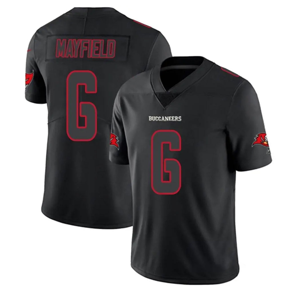 TB.Buccaneers #6 Baker Mayfield Player Black Impact Limited Home Game Gdoa Stitched Jerseys