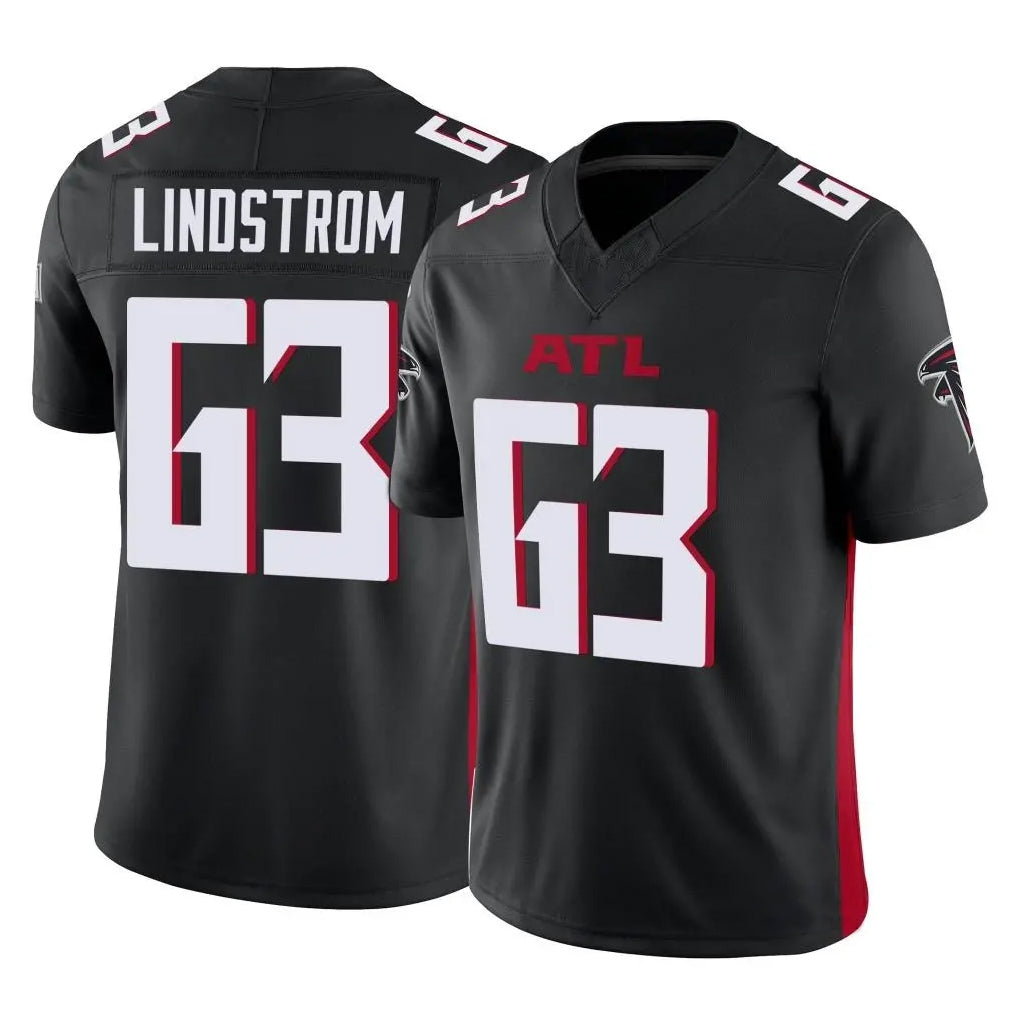 A.Falcons #63 Chris Lindstrom Player Black Vapor F.U.S.E. Limited Gdoa Stitched Jerseys