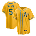 Athletics #5 Jacob Wilson Player Gold Alternate Home Game Gdoa Stitched Jerseys