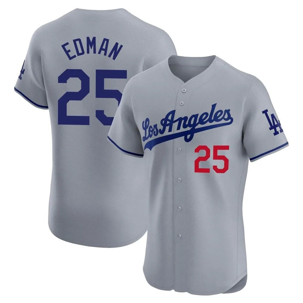 LA.Dodgers #25 Tommy Edman Player Gray Limited Elite Home Fdoa Stitched Jerseys