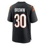 C.Bengals #30 Chase Brown Player Black Home Game Gdoa Stitched Jerseys