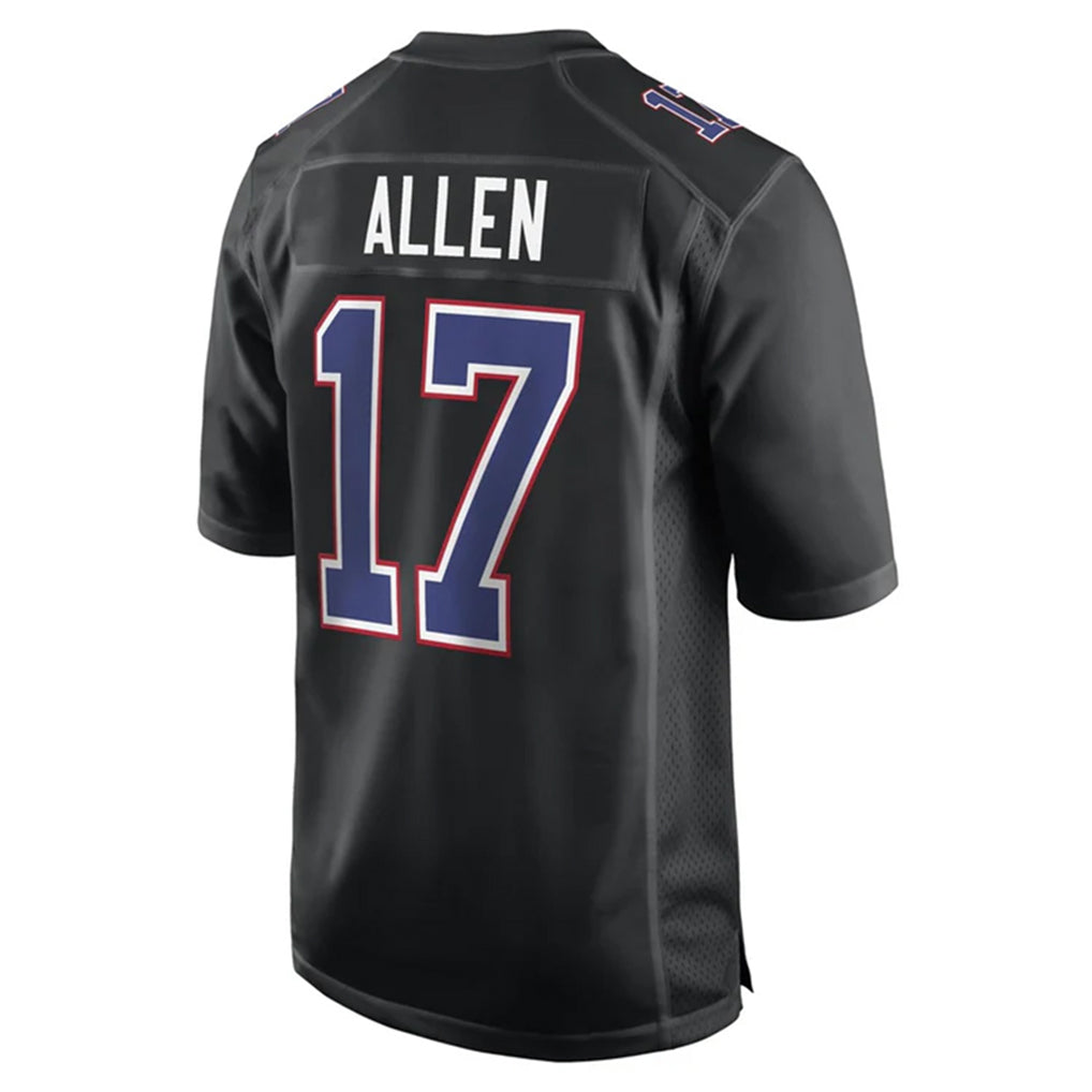 B.Bills #17 Josh Allen Player Black Carbon Fashion Replica Game Gdoa Stitched Jerseys