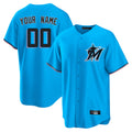 Custom M.Marlins Blue Home Game Any Name & Number Gdoa Stitched Jerseys
