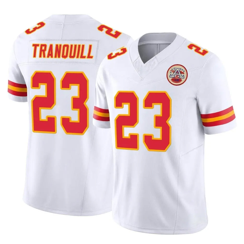 KC.Chiefs #23 Drue Tranquill Player White Limited Vapor F.U.S.E. Home Game Gdoa Stitched Jerseys