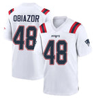 NE.Patriots #48 Namdi Obiazor Player White Home Game Gdoa Stitched Jerseys