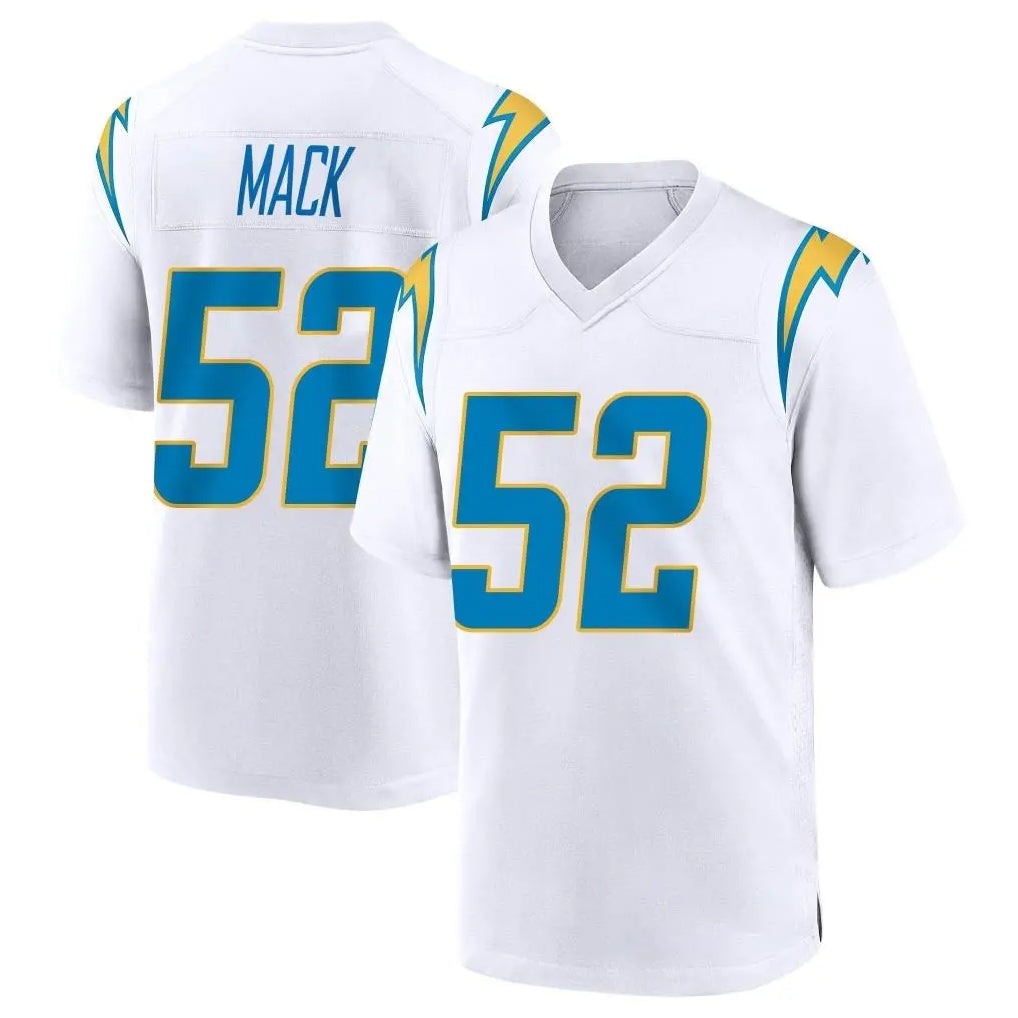 LA.Chargers #52 Khalil Mack Player White Home Game Gdoa Stitched Jerseys