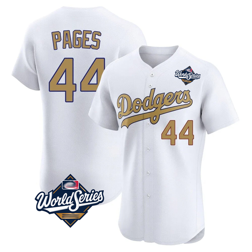 LA.Dodgers #44 Andy Pages Player Gold World Series Limited Elite Home Fdoa Stitched Jerseys