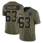 C.Panthers #63 Rasheed Walker Player Olive 2025 Salute to Service Limited Game Gdoa Stitched Jerseys