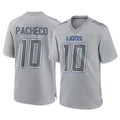 D.Lions #10 Isiah Pacheco Player Gray Atmosphere Fashion Home Game Gdoa Stitched Jerseys