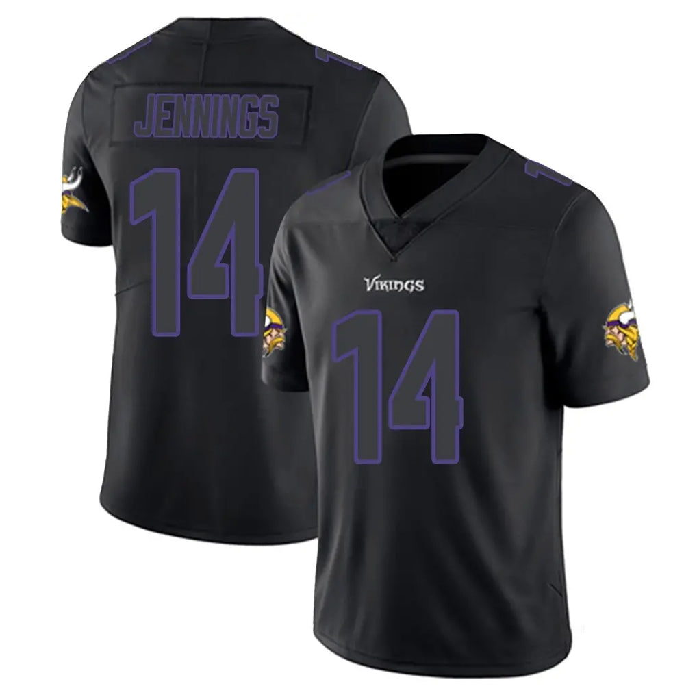 M.Vikings #14 Jauan Jennings Player Black Impact LImited Home Game Gdoa Stitched Jerseys