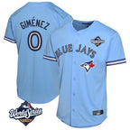 T.Blue Jays #0 Andres Gimenez Player Blue 2025 World Series Game Fdoa Stitched Jerseys