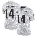NE.Patriots #14 Robert Spillane Player Arctic Camo Salute To Service Limited Game Gdoa Stitched Jerseys