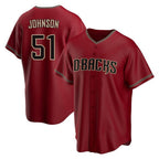 A.Diamondbacks #51 Randy Johnson Player Red Home Game Gdoa Stitched Jerseys