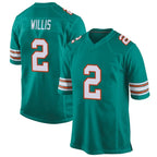 M.Dolphins #2 Malik Willis Player Aqua Alternate Home Game Gdoa Stitched Jerseys