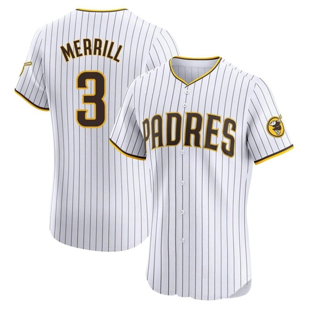 S.Diego Padres #3 Jackson Merrill Player White Home Limited Elite Fdoa Stitched Jerseys