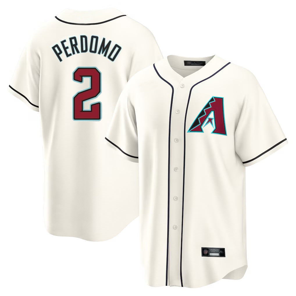A.Diamondbacks #2 Geraldo Perdomo Player Cream Home Game Gdoa Stitched Jerseys