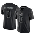 S.Seahawks #0 DeMarcus Lawrence Player Black Limited Reflective Home Game Gdoa Stitched Jerseys