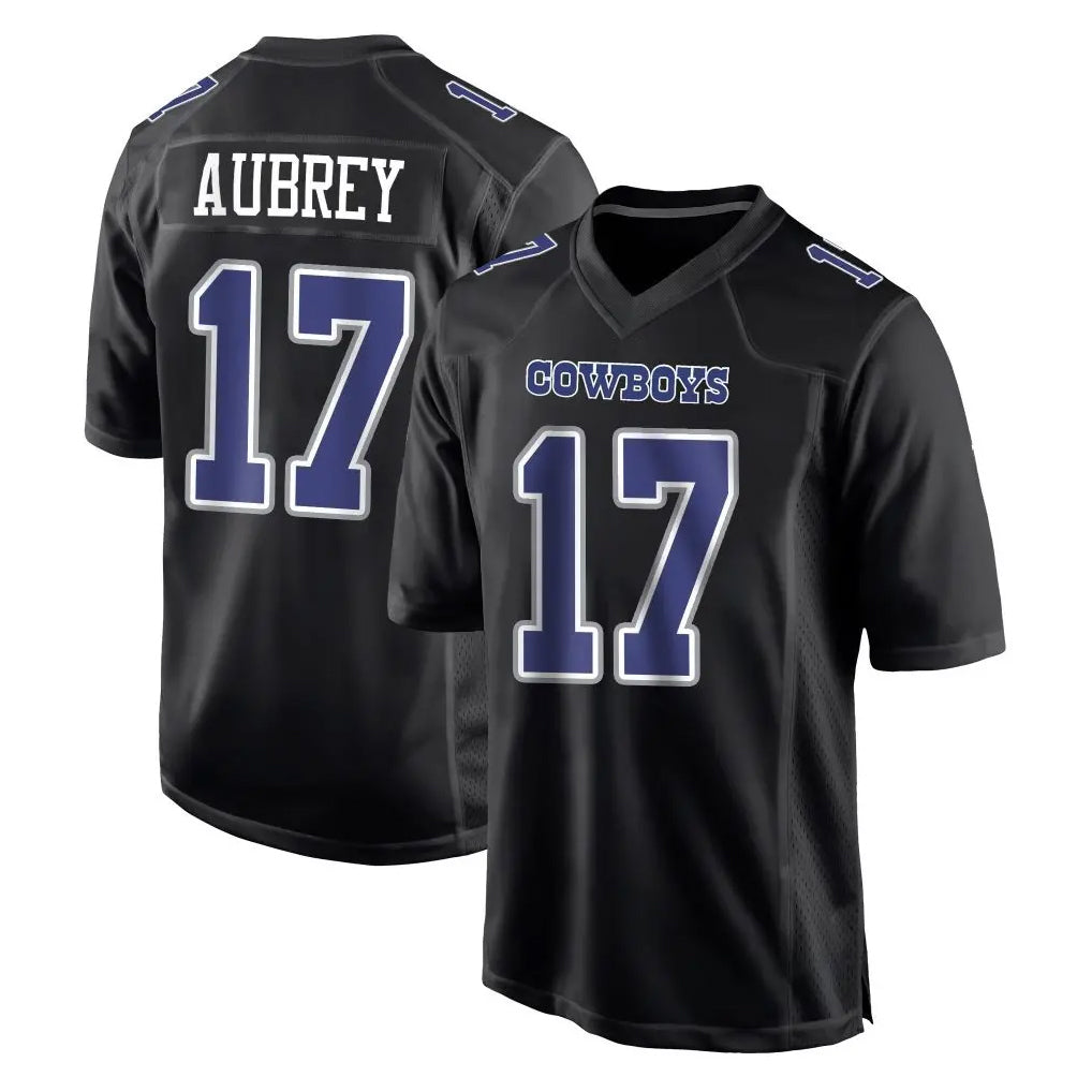 D.Cowboys #17 Brandon Aubrey Player Carbon Black Fashion Home Game Gdoa Stitched Jerseys