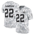 C.Browns #22 Dylan Sampson Player Arctic Camo Salute to Service Limited Home Game Gdoa Stitched Jerseys