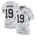 NO.Saints #19 Barion Brown Player Arctic Camo Salute To Service Limited Game Gdoa Stitched Jerseys