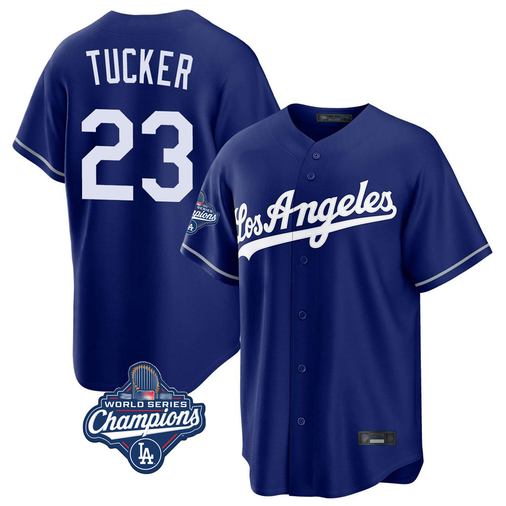 LA.Dodgers #23 Kyle Tucker Player Royal World Series Meet Game Fdoa Stitched Jerseys