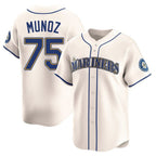 S.Mariners #75 Andres Munoz Player Cream Home Limited Fdoa Stitched Jerseys