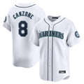 S.Mariners #8 Dominic Canzone Player White Home Limited Fdoa Stitched Jerseys