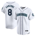 S.Mariners #8 Dominic Canzone Player White Home Limited Fdoa Stitched Jerseys
