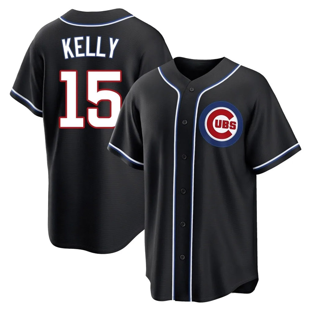 C.Cubs #15 Carson Kelly Player Black Fashion Out Game Gdoa Stitched Jerseys