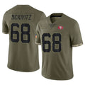 SF.49ers #68 Colton McKivitz Player Olive Limited Salute To Service Home Game Gdoa Stitched Jerseys