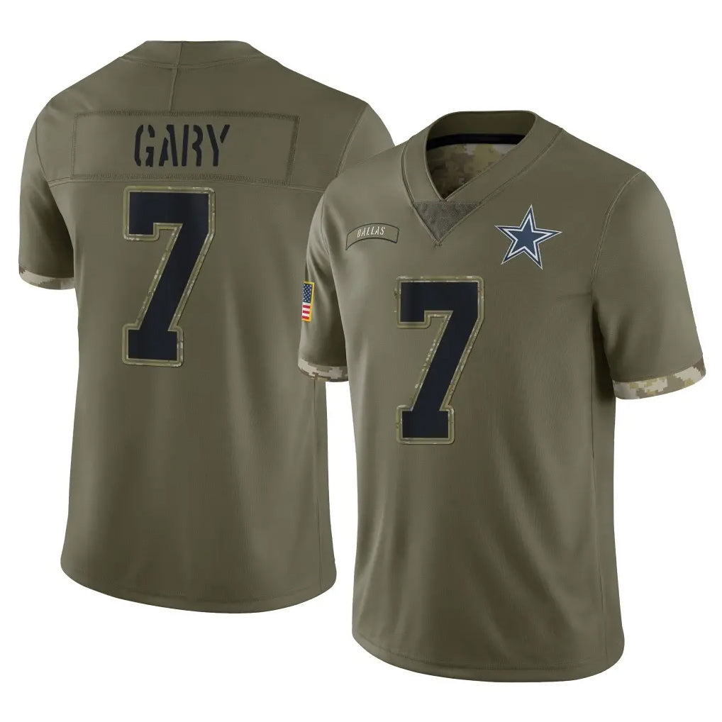 D.Cowboys #7 Rashan Gary Player Olive Salute to Service Limited Game Gdoa Stitched Jerseys