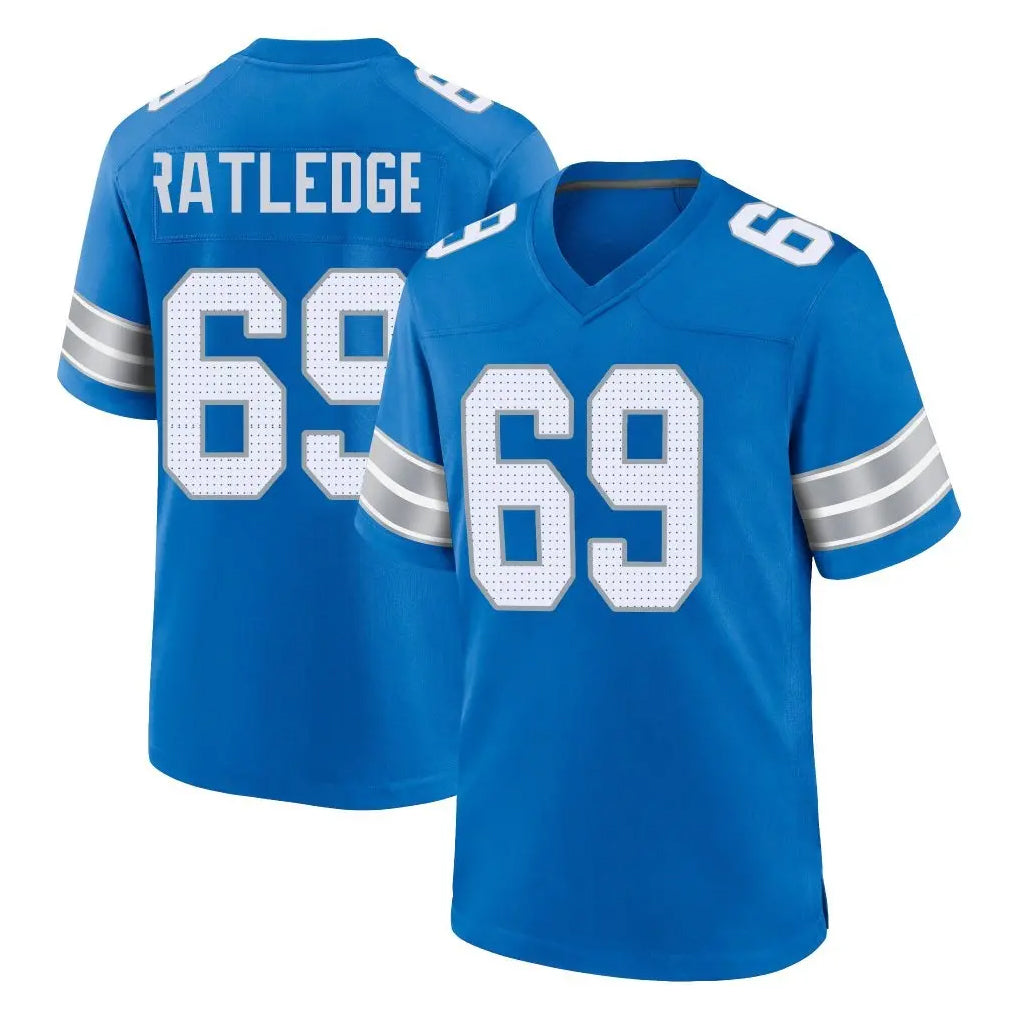 D.Lions #69 Tate Ratledge Player Blue Alternate Home Game Gdoa Stitched Jerseys