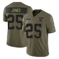NE.Patriots #25 Marcus Jones Player Olive Salute To Service Limited Gdoa Stitched Jerseys