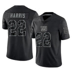 NY.Giants #22 Najee Harris Player Black Limited Reflective Home Game Gdoa Stitched Jerseys