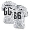 NE.Patriots #66 Will Campbell Player Arctic Camo Salute To Service Limited Game Gdoa Stitched Jerseys