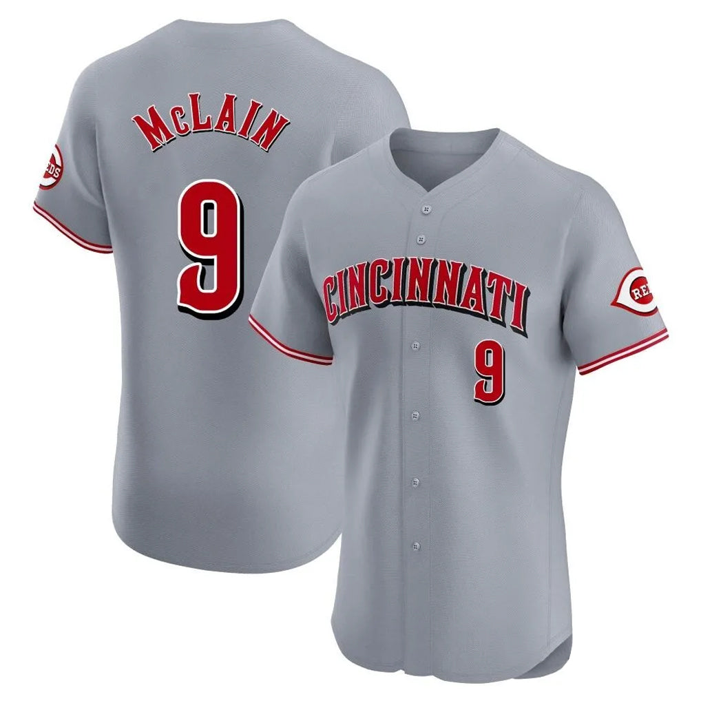 C.Reds #9 Matt McLain Player Gray Limited Elite Home Gdoa Stitched Jerseys
