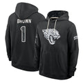 J.Jaguars #1 Montaric Brown Player 2026 Black Logo Pullover Hoodies Limited Game Gdoa Stitched Jerseys