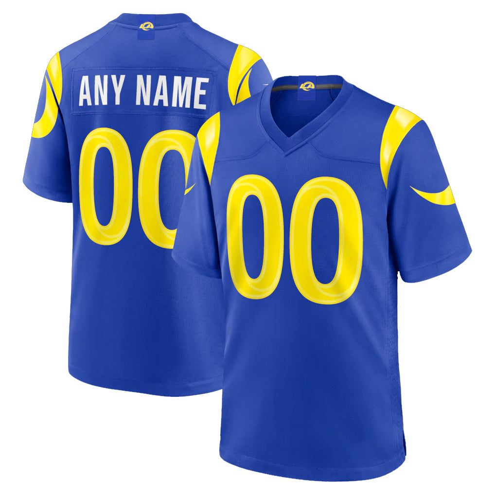Custom LA.Rams Royal Limited Home Game Any Name & Numbers Gdoa Stitched Jerseys