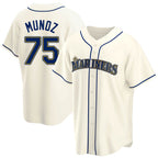 S.Mariners #75 Andres Munoz Player Cream Home Game Fdoa Stitched Jerseys