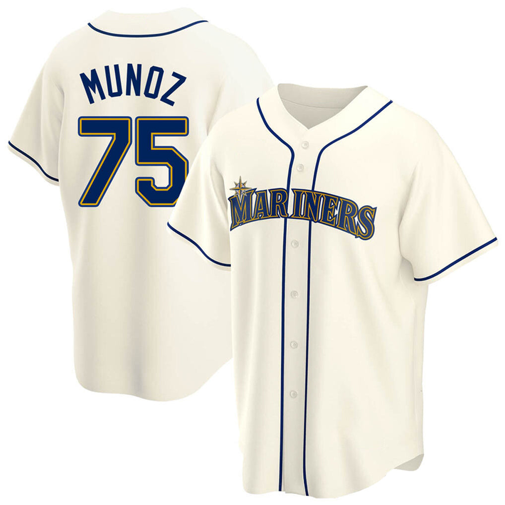 S.Mariners #75 Andres Munoz Player Cream Home Game Fdoa Stitched Jerseys