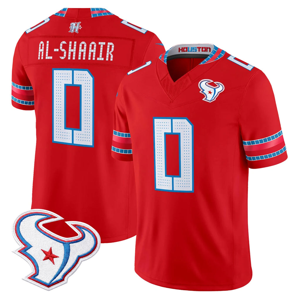 H.Texans #0 Azeez Al-Shaair Player Red 2026 Rivalries Vapor Limited Home Game Gdoa Stitched jerseys