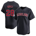 C.Guardians #28 Tanner Bibee Player Navy Limited Home Game Gdoa Stitched Jerseys