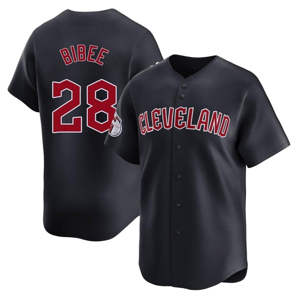 C.Guardians #28 Tanner Bibee Player Navy Limited Home Game Gdoa Stitched Jerseys