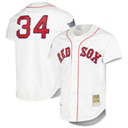 B.Red Sox #34 David Ortiz Player White Mitchell & Ness Cooperstown Collection Mesh Home Gdoa Stitched Jerseys