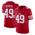 SF.49ers #49 The Faithful Player Red Limited Vapor F.U.S.E. Home Game Gdoa Stitched Jerseys