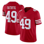 SF.49ers #49 The Faithful Player Red Limited Vapor F.U.S.E. Home Game Gdoa Stitched Jerseys