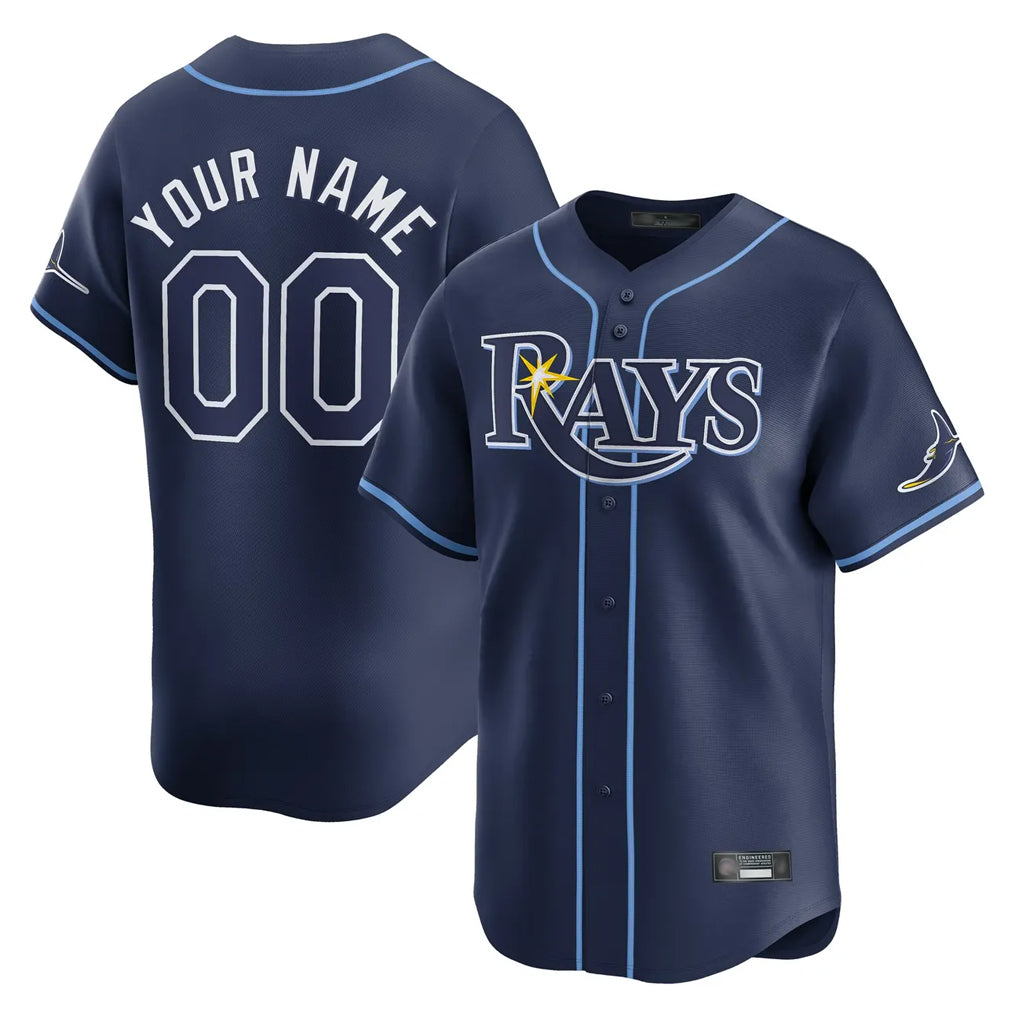 Custom T.Bay Rays Navy Limited Home Game Any Name & Number Gdoa Stitched Jerseys
