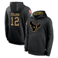 H.Texans #12 Nico Collins Player Black Salute to Service Hoodies Limited Game Gdoa Stitched Jerseys